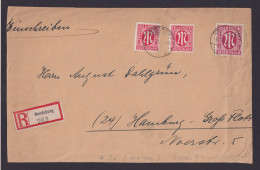 Bizone AM-Post R-Brief - VS Rendsburg Schleswig Holstein MEF Hamburg Groß - Storia Postale