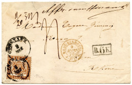 ALLEMAGNE - BADE - 9KR SUR LETTRE DE CONSTANCE POUR LYON B.6K. + AFFRANCHISSEMENT INSUFFISANT + TAXE 4, 1870 - Storia Postale