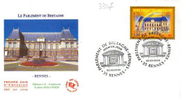 France 3307 Fdc Parlement De Bretagne, Horloge Solaire - Castillos