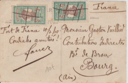 1910 - MARTINIQUE - ANNULATION PLUME FORT DE FRANCE Sur CARTE DE GUADELOUPE ! => BOURG - Storia Postale