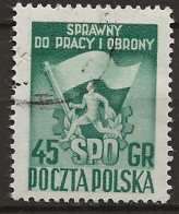 POLAND Oblitéré 619 Festival Sportif National Drapeau - Used Stamps