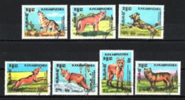 Animaux Chiens Sauvages Kampuchea 1984 (98) Yvert N° 470 à 476 Oblitérés Used - Kampuchea