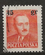 POLAND Oblitéré 620 Président BIERUT Timbre Avec Surcharge - Used Stamps