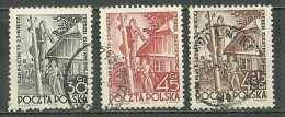 POLAND Oblitéré 629-630-630A Commémoration Du Plan Sexennal D'électrification Des Campagnes - Used Stamps