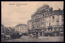 +++ CPA - Bruxelles - ST JOSSE TEN NODE - Marché - Tram Cheval  // - St-Josse-ten-Noode - St-Joost-ten-Node