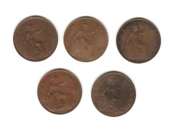 605/ Grande-Bretagne : Georges V : 5 X 1 Penny : 1919 - 1920 - 1921 - 1922 - 1927 - Otros & Sin Clasificación