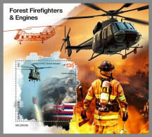 SIERRA LEONE 2023 MNH Forestfighter Engines Feuerwehr Helicopter S/S – OFFICIAL ISSUE – DHQ2411 - Firemen