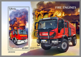 LIBERIA 2023 MNH Fire Engines Feuerwehr Fahrzeuge S/S I – OFFICIAL ISSUE – DHQ2411 - Firemen