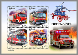 LIBERIA 2023 MNH Fire Engines Feuerwehr Fahrzeuge M/S – OFFICIAL ISSUE – DHQ2411 - Firemen