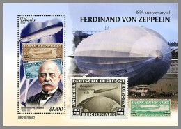 LIBERIA 2023 MNH Ferdinand Von Zeppelin S/S II – OFFICIAL ISSUE – DHQ2411 - Zeppeline