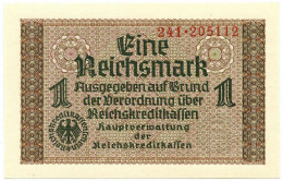 1 REICHSMARK OCCUPAZIONE TEDESCA ITALIA REICHSKREDITKASSEN 1943 FDS - Occupazione Alleata Seconda Guerra Mondiale