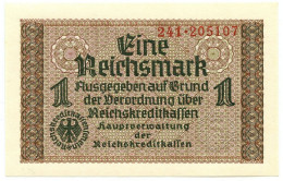 1 REICHSMARK OCCUPAZIONE TEDESCA ITALIA REICHSKREDITKASSEN 1943 FDS - Allied Occupation WWII