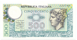 500 LIRE BIGLIETTO DI STATO MERCURIO 14/02/1974 FDS - Andere & Zonder Classificatie