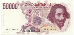 50000 LIRE GIAN LORENZO BERNINI I TIPO SERIE SOSTITUTIVA XD 25/01/1993 SPL - Andere & Zonder Classificatie