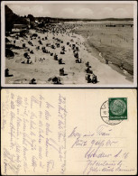 Ansichtskarte Göhren (Rügen) Strand, Seebrücke - Pavillon 1937 - Göhren