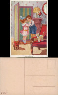 Ansichtskarte  Kinder Künstlerkarte Der Erste Kuß Junge U. Mädchen 1912 - Portraits