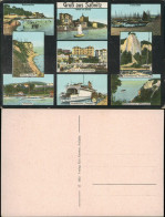 Ansichtskarte Sassnitz Arkona, Steilufer Badeanstalten Hafenpartie 1912 - Sassnitz