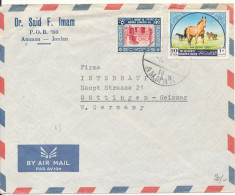 Jordan Air Mail Cover Sent To Germany 6-7-1969 - Jordanien