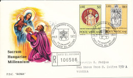 Vatican Registered FDC 25-11-1971 Hungary Millennium With Cachet - FDC