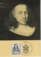 Germany Deutschland 1985 Maximum Card, 350. Geburtstag Philipp Jakob Spener, Lutheran Theologian, Canceled In Bonn - 1981-2000