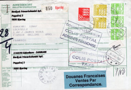 Danimarca (1989) - Bollettino Pacchi Per La Francia - Storia Postale