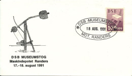 Denmark Cover DSB Museumstog Maskindepot Randers 18-8-1991 520 öre - Storia Postale