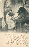 CHARLES SCOLIK SIGNED 1900s POSTCARDS - COUPLE & PIANO - EDIT A.S.W. - ETUDES MUSICALES  (5380) - Scolik, Charles