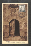 ANDORRE - ANDORRA - Carte MAXIMUM 1947 - Andorra La Vella, Porta De Casa La Vall - RARE - Cartes-Maximum (CM)