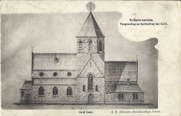 Sint Maria Latem ; De Kerk   Verstuurd Naar Aalst -Legerpupillenschool In ??(krak In De Kaart Diagonaal) - Zwalm