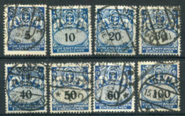 DANZIG 1923 Postage Due Set Of 8 Used.  Michel Porto 30-37 - Segnatasse