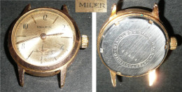 Rare Ancienne Montre Mécanique Plaquée Or Avec Trotteuse, MILER - Antike Uhren