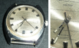 Ancienne Montre Automatique, KELTON Automatic Waterproof 46671 3272, Dateur - Antike Uhren