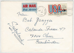 Vereinigte Staaten / USA 1969, Air Mail Debary - Chur (Schweiz) - Briefe U. Dokumente