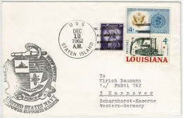 Vereinigte Staaten / USA 1962, Brief USS Staten Island - Hannover, Navy - Briefe U. Dokumente