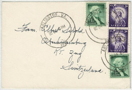 Vereinigte Staaten / USA 1957, Brief Arlington - Oberhünenberg (Schweiz) - Cartas & Documentos