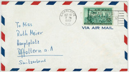 Vereinigte Staaten / USA 1953, Air Mail Charlotte - Affoltern (Schweiz) - Cartas & Documentos