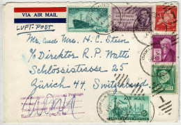 Vereinigte Staaten / USA 1952, Air Mail Oakland - Zürich (Schweiz), Nachporto - Covers & Documents