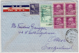 Vereinigte Staaten / USA 1948, Air Mail Philadelphia - Olten (Schweiz) - Cartas & Documentos