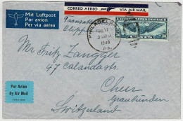 Vereinigte Staaten / USA 1940, Air Mail Transatlantic Clipper Philadelphia - Chur - Cartas & Documentos