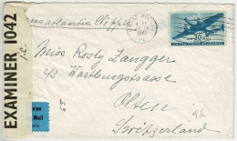 Vereinigte Staaten / USA 1941, Air Mail Transatlantic Clipper Philadelphia - Olten - Brieven En Documenten