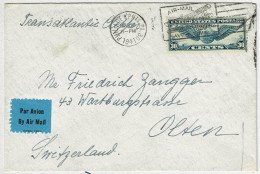 Vereinigte Staaten / USA 1941, Air Mail Transatlantic Clipper Philadelphia - Olten - Cartas & Documentos