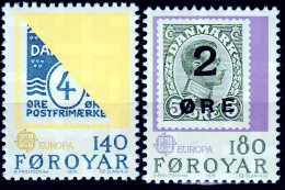 Färöer – Faroe Islands 1979 Mi. 43-44 ** MNH Cept Briefmarke Auf Briefmarke - Färöer Inseln