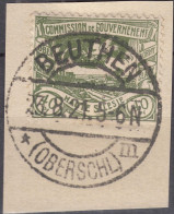 Oberschlesien - Upper Silesia 40 Pfg. Mi. 21 Used Gebraucht Briefstück – BEUTHEN - Slesia