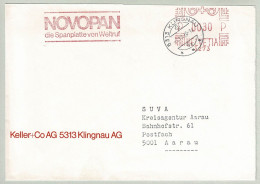 Schweiz / Helvetia 1970, Brief Freistempel / EMA / Meterstamp Keller+Co Klingnau - Aarau, Spanplatte Novopan - Usines & Industries