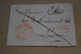 Bel Envoi,très Belle Oblitération Gembloux  Et Louvain 1848 + Cachet De Cire - Griffes Linéaires