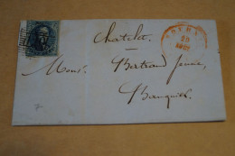 Bel Envoi,très Belle Oblitération Gembloux Poste N° 120,Châtelineau 1851 - Postmarks - Lines: Distributions