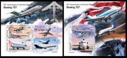 Sierra Leone  2023 60th Anniversary Of The First Flight Of The Boeing 727. (529) OFFICIAL ISSUE - Aviones