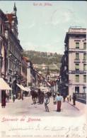 Souvenir De Bienne, Rue De Nidau, Attelage Et Animé (9.11.1901) - Bienne