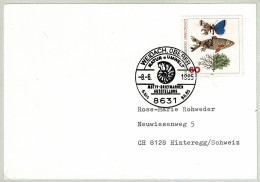 Deutsche Bundespost 1985, Postkarte Weidach - Hinteregg (Schweiz), Ammonshorn / Ammonoidea - Fósiles