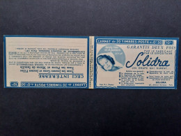 Carnet Vide 1935 Série 404 Paix 20x0,50f Rouge Couverture 10f  Solidra Pub  Nombreux Thème - Alte : 1906-1965